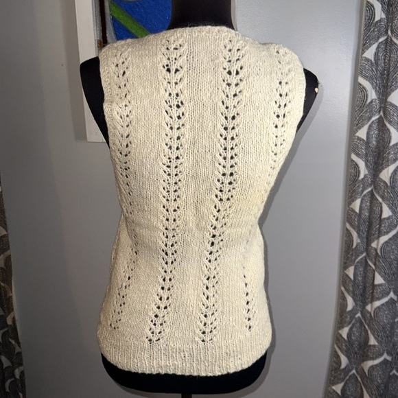 Vintage Hand Knit Wool Sweater Vest SZ Small - Picture 5 of 6